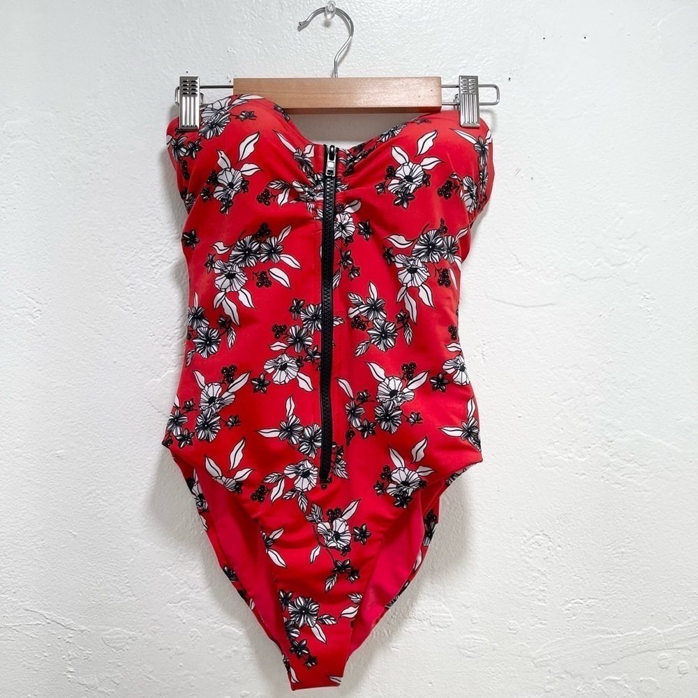 Veronica Beard Mari Swim Swimsuit One Piece Red